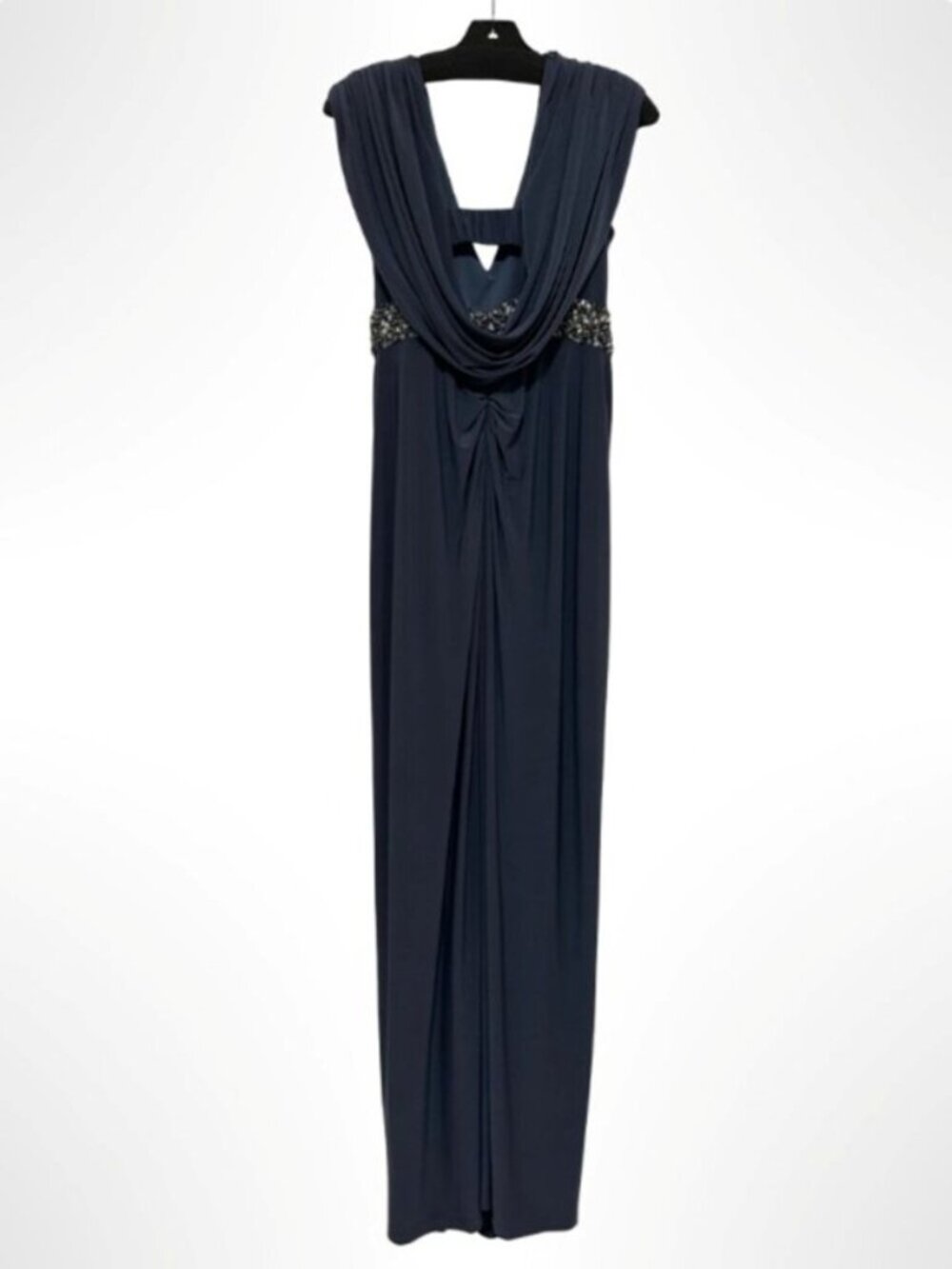 RICKIE FREEMAN FOR TERI JON Beaded Mother of the Bride Gown Pewter Size 6 NWT - Picture 7 of 16